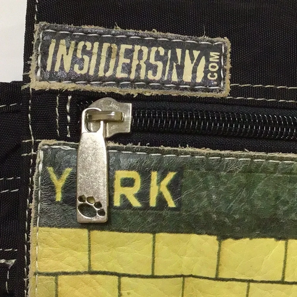 INSIDERS BROOKLYN NY Leather Nylon Xbody Bag Coney Island CYCLONE Rollercoaster‎